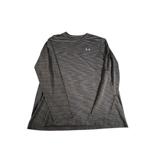 Under Armour HeatGear Men’s 2XL Fitted Long Sleeve Shirt Gray Stretch Sports